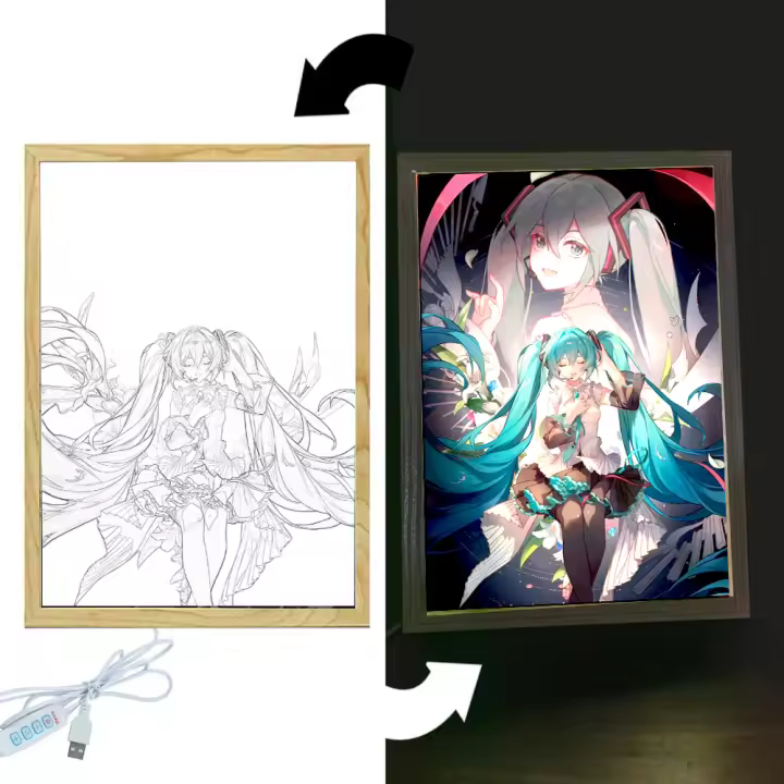 Figura De Anime Hatsune Miku Con Luz LED Para Fotografía Kawaii Figura De Acción PVC Juguete Coleccionable Regalo Para Niñas - 1