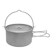 Olla De Titanio Ultraligera De 1.8L/3L Con Tapa Y Mango Plegable Para Camping Y Senderismo Al Aire Libre Picnic - details 4