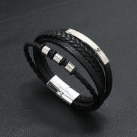 Pulsera De Cuero Multicapa Para Hombre Joyería Punk Rock Accesorios De Moda Regalo Para Cónyuge Estilo Hip Hop - details 6