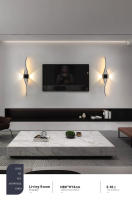 Lámpara De Pared LED Negra Y Blanca Para Sala De Estar TV Sofá Iluminación Interior Moderna En Largo Tira LED AC85-265V - details 9