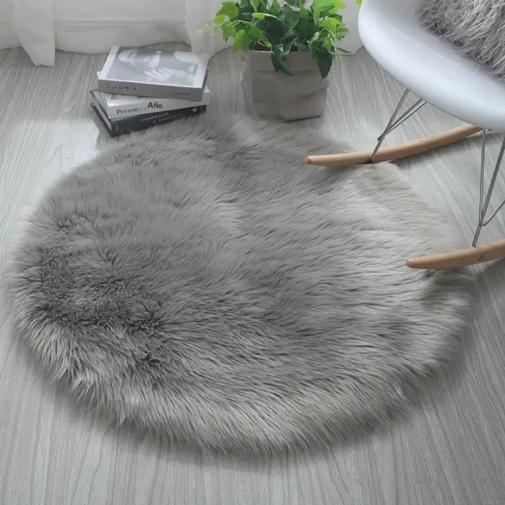 Alfombra De Piel Artificial De 30x30cm Alfombra De Peluche Suave Para Dormitorio Tapete De Suelo Con Cabello Largo Cubierta De Cojín Para Adultos - 1