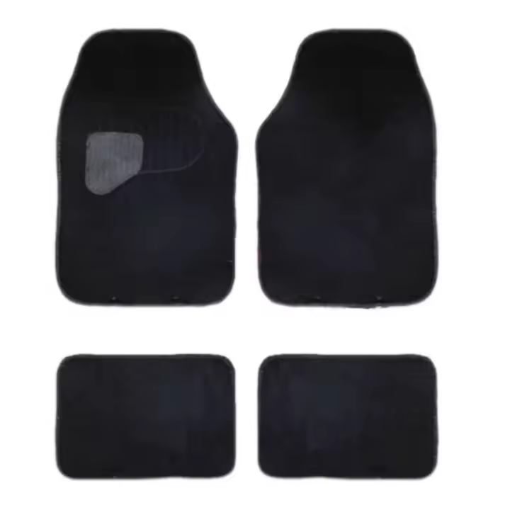 HOGUITA-Juego de 4 Alfombras de Moqueta para Coche,Alfombrillas Universales para Coche,Antideslizantes,Alfombras Delanteras y Traseras,Color Negro - 1