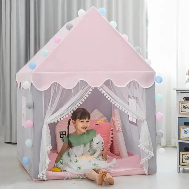 Carpa Para Niños Rosa Casa De Juguete Portátil Princesa Ideal Para Interior Y Exterior Regalo De Navidad Para Niñas Edad Recomendada 0-12 Años - 1