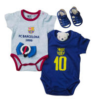 Body Bebe pack x 2 unidades 100% Algodón personalizado Fc Barce/ona Escudo Oficial - details 2
