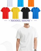 Camiseta De Algodón 100% Para Hombre Y Mujer Con Cuello Redondo Y Mangas Cortas Color Sólido Versátil Para Todo El Año - details 2