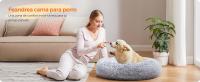 FEANDREA Cama de Perros, Cama para Mascotas, Cojín Central Extraíble y Lavable, Alfombra de Felpa Suave y Mullida, 80 cm de Diámetro, Gris Ombré/Gris Oscuro - details 0