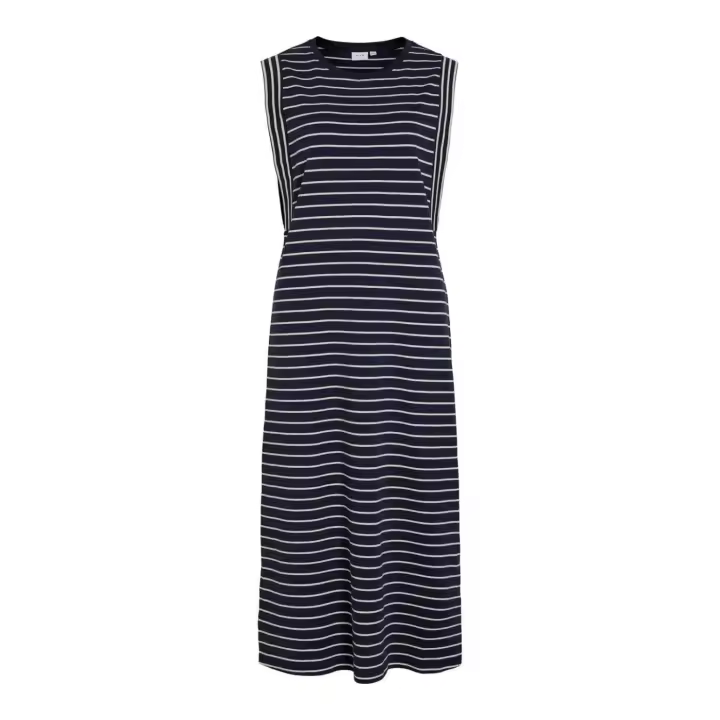 VIVERIANA O-NECK S/L MIDI DRESS Navy Blazer - 1