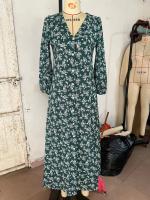 Vestido Bohemio De Florales Para Mujer Largo Manga Casi Hasta El Codo Estilo Casual Cintura Alta Impresión Vestido Maxi Para Playa - details 16