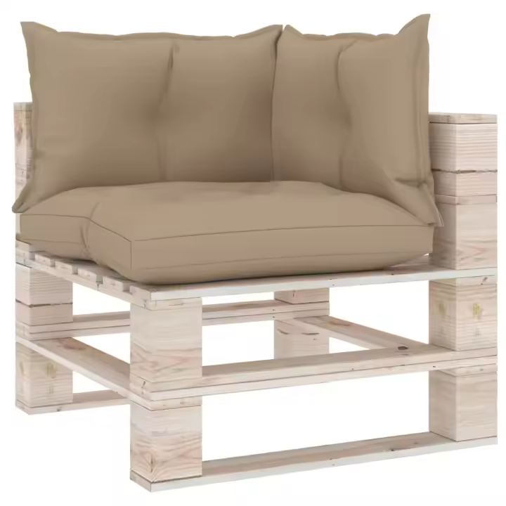 vidaXL Cojines para sofá de palets 3 unidades tela beige - 1