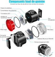 Luz de la bicicleta del LED, luz delantera y posterior recargable del USB, luz impermeable de la bicicleta de IPX4 LED, 6 modos del brillo, convenientes para todas las bicicletas y toda la clase de condiciones meteorológicas - details 0