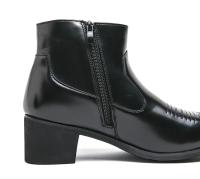 Botas De Negocios Para Hombre Estilo Británico Vintage Hechas a Mano En Cuero PU Botas De Tobillo Materiales De Suela Y Lining De PU - details 4