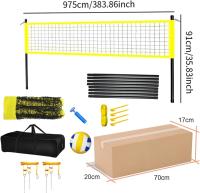 ALLINLIFE Rete Pallavolo Da Giardino,Juego De Red De Voleibol, Juego Completo De Red De Voleibol Plegable,Red De Voley Playa Hierba,Sistema De Marcado De Campo,Voleibol Bolsa De Almacenamiento,Altura Ajustable - details 2