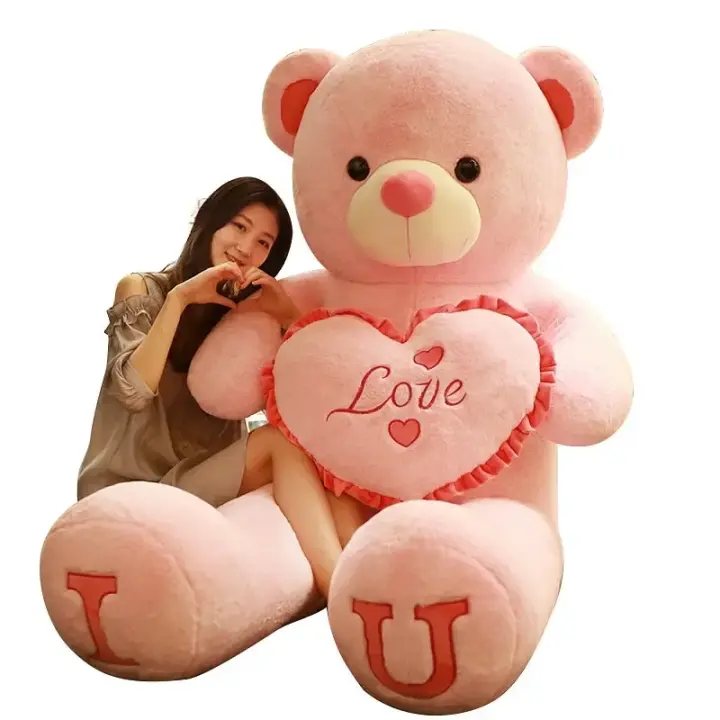 Oso De Peluche Grande 80/100Cm 'AMOR' Juguete Suave Regalo De Cumpleaños Para Niñas Mujer Novia Niños Alfombra Dulce Para Hombres Y Mujeres - 1