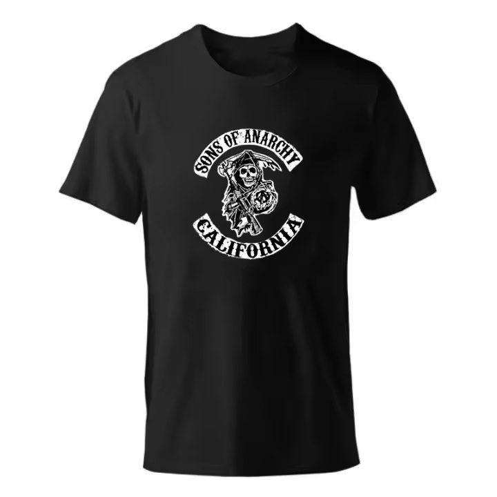 Camiseta Sons of Anarchy SAMCRO Impresión Doble Streetwear Unisex Harajuku Diseño De Marca Verano Suave Camiseta Respirable Estirable Para Hombres Y Mujeres - 1
