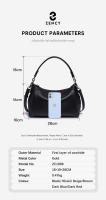 Bolso De Hombro Para Mujer Zency De Cuero Genuino Suave Negro Caqui Beige Gran Capacidad Con Dos Correas Bolso Crossbody - details 8