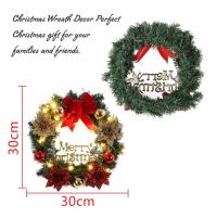 Corona Navideña Roja Para Puerta De Entrada Con Dorado Decoración De Ventana Y Puerta Guirnalda De Navidad Para Año Nuevo 2024 Y 2025 - details 8