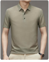 Camiseta De Verano De Seda Helada Con Manga Corta Absorbente De Sudor Color Sólido Top Ligero Con Cuello Redondo Gran Tamaño - details 14