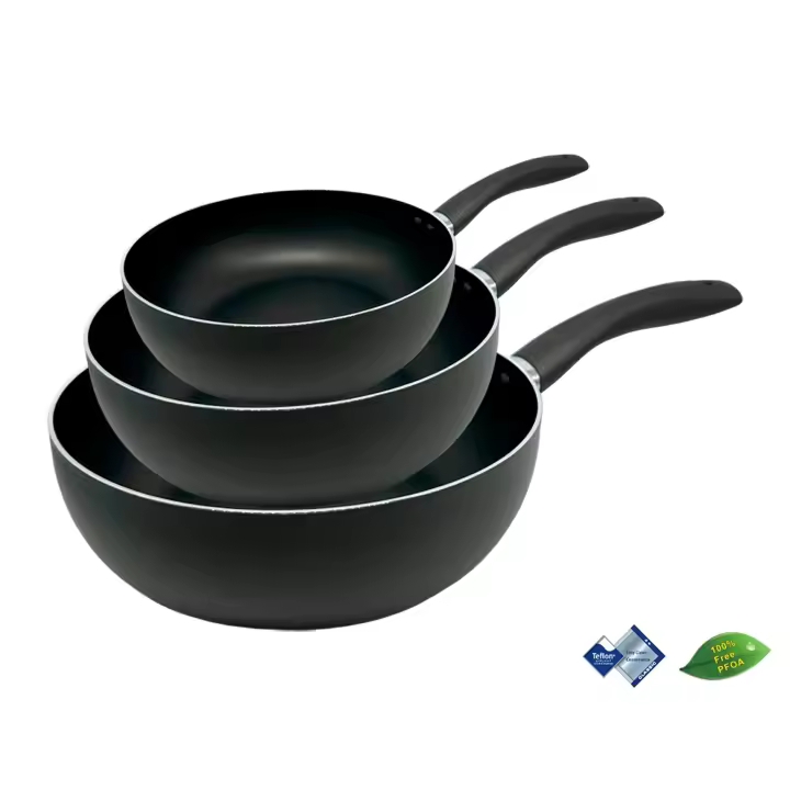Happy Friends - Sets de 3 Sartenes Hondas Aluminio Antiadherentes Para Todo Tipo de Cocina | Revestimiento Antiadherente | Superficie Llana con Calentamiento Rápido y Uniforme | Modelos a Elegir Ø20/24/26/28/32 CM | Libre de PFOA. - 1