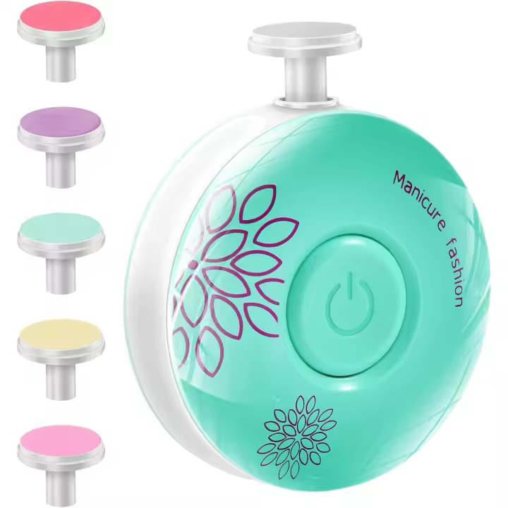 Lima Electrica Uñas Bebe Con 6 Puntas Intercambiables Pequeño Ruido - 1