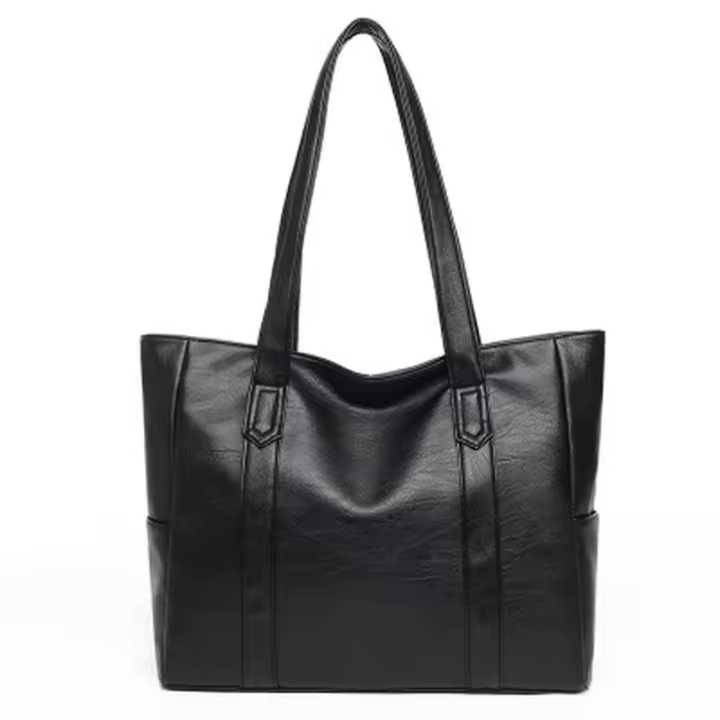 Bolso De Hombro Para Mujer De Gran Capacidad Estilo Casual Material PU Suave Con Cierre De Cremallera Bolso Diagonal De Moda - 1