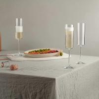 Copa Champagne 4 Pack 6 onzas Champagne Glasses 4PC Set, Premium Square Edge Copa de vino de Vidrio soplada El mejor TY - details 1