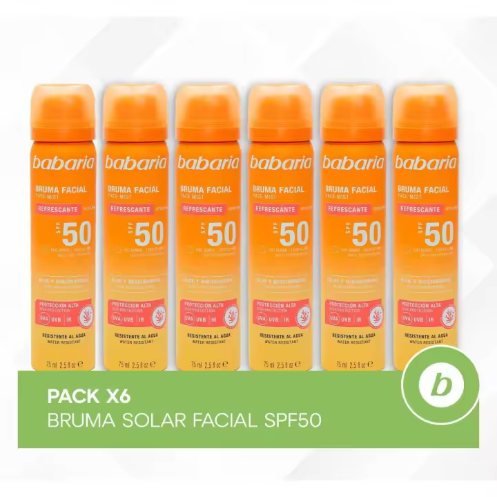 BABARIA PACK X6 BRUMA SOLAR FACIAL SPF50 - 1