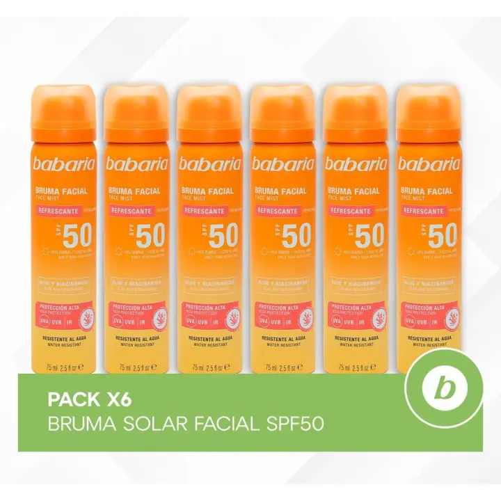 BABARIA PACK X6 BRUMA SOLAR FACIAL SPF50 - 1