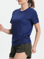 Camiseta Deportiva Para Mujer De Color Sólido Ultraligera Y Secado Rápido Transpirable Ligera Para Correr Y Gimnasio - details 10