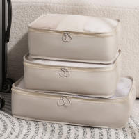 3PCS Cubos De Viaje Plegables Y Impermeables Organizador De Maleta De Nylon Con Bolso Portátil Para Almacenamiento Eco-amigable - details 4
