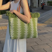 Bolso De Mano Casual Grande Para Playa Y Compras Bolso De Hombro Mujer Bolsa De Compras Con Manija Superior Bolso De Mujer De Lino Con Cierre Hasp - details 5