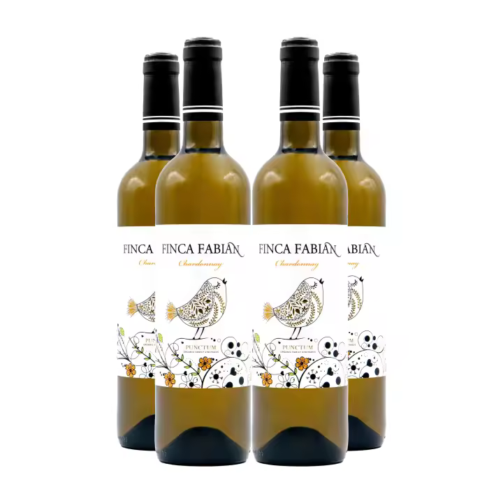 Finca Fabián - Chardonnay - Ecológico - Pack de 4 - Vino blanco - 750 ml/botella - 1