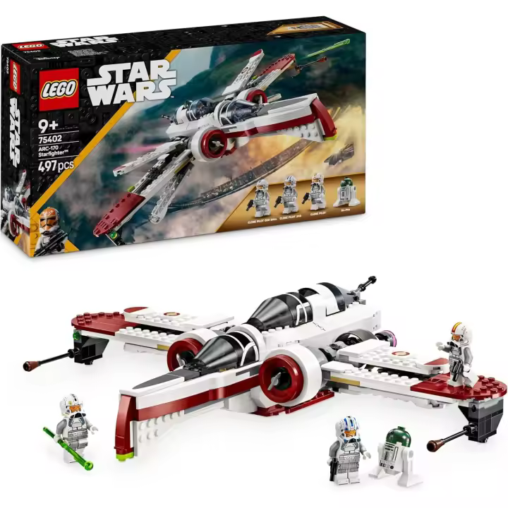 LEGO Star Wars 75402 Caza Estelar ARC-170 de Juguete con 4 Minifiguras Inc. Pilotos Clon y Droide R4-P44 - 1