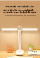 Lámpara De Escritorio Doble LED Con Luz Nocturna Toque 3 Niveles Regulables Recargable Por USB Protección Para Los Ojos Plegable Para Lectura En La Cama - details 6