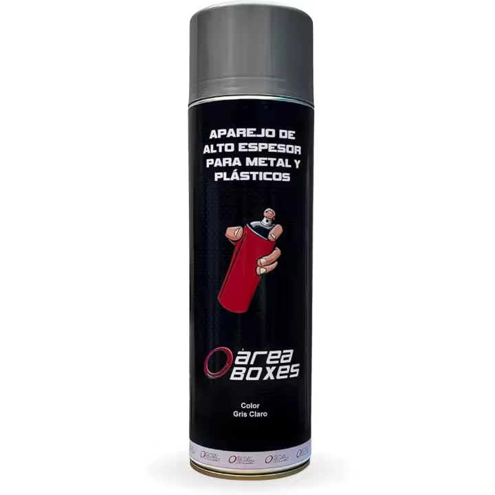 AREABOXES Aparejo Spray 500ml – Alto Espesor, Poder Relleno, Fácil Lijado, Para Metal y Plástico (GRIS CLARO) - 1