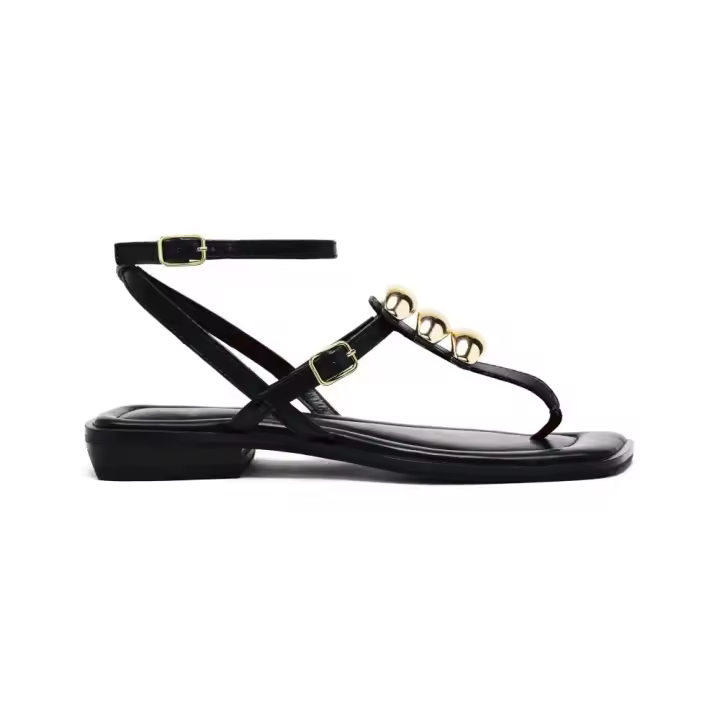 Sandalias planas de Mujer GIOSEPPO 74086 NEGRO ESCLAVA NEGRO ADORNO METAL 35950 25V - 1