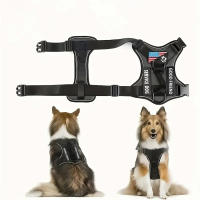 Harnés Para Perro Reflectante Con 5PCS Parches Harnés De Oxford Suave Ajustable Con Capa Interna De Malla Fácil T - details 8