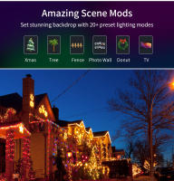Luces De Navidad Faeirys LED Cadena Bluetooth WS2812B RGBIC Direccional Música Garlanda Decoración De Fiesta Boda USB DC5V Control Remoto Y APP - details 13