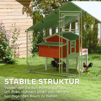 Gallinero de Maple para Gallinas camperas, 300x200x195 cm Gallinero with UV cubierta, Puerta de Alimentación, Comedero colcante, dordero, Gallinero para 6-8 Gallinas, animales Pequeños - details 0