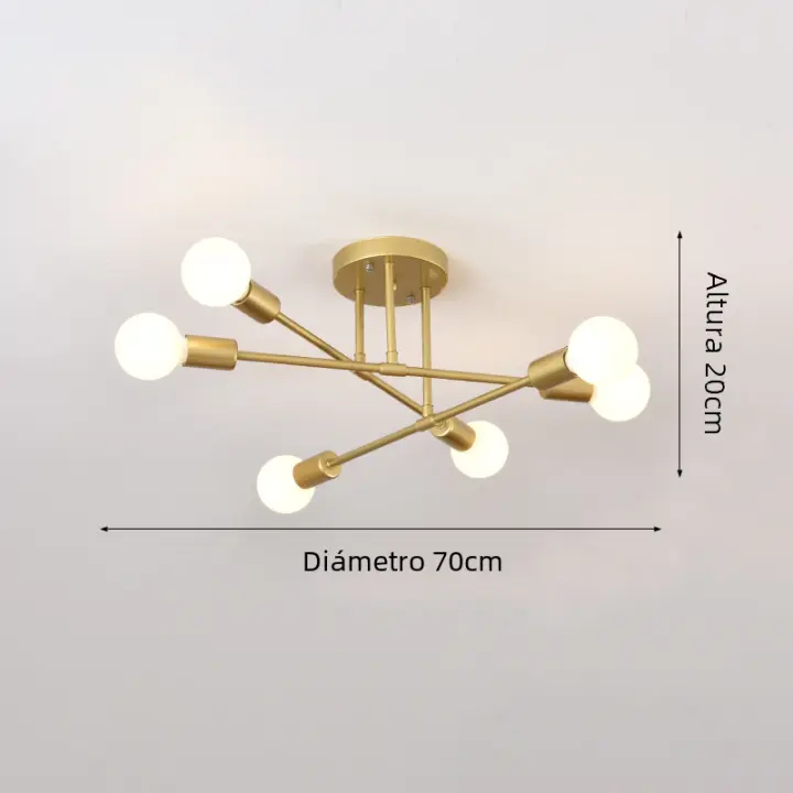 Lámpara de Techo LED Moderna de Hierro Forjado Estilo Retro Industrial - 1