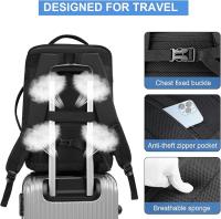 Mochila Grande Expandible, Mochila de Viaje en Cabina, Unisex, con Puerto de Carga USB, Negra - details 1