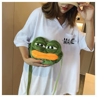 Mochila De Peluche Sapo Triste Pepe Divertida Y Bonita Bolso De Hombro Con Ojos Grandes Y Boca Grande Gran Capacidad Creativa Para Jóvenes - details 7