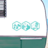 Pegatinas De Coche Montaña Sol Onda Decoración Para Camper Vans Y Motorhomes Vinilo Adhesivo Accesorios De Diseño Creativo - details 3