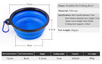 Tazón De Perro Plegable Y Portátil De Silicona Collapsible 350ML Alimentador De Alimentos Para Mascotas Para Viajes Al Aire Libre Y Perros Pequeños - details 6