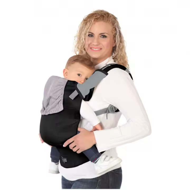 Kiokids Mochila Portabebe Ergonomico Algodon Negro - 1