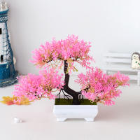Planta Artificial De Bonsái En Maceta Pequeña Para Jardín Decoración De Hogar Y Mesa Material De Plástico Ornamento De Flor Sin Mantenimiento - details 10