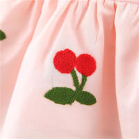 Vestido De Verano Para Bebé Niña Con Bordado De Cereza Cuello Redondo Y Manga Volante Vestido De Princesa Para Niñas Ropa Infantil - details 8