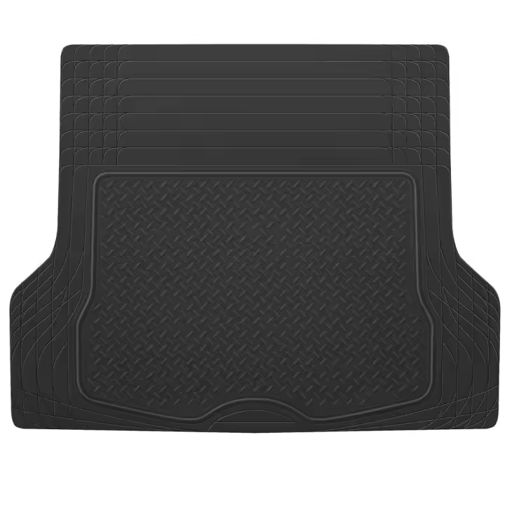 AUTOZOCO Alfombrilla Maletero Coche, Protector de Maletero, Cubremaletero, Tapete para Maletero, 138 x 108 cm, Goma, Color Negro, Antideslizante, Apto para Cortar a Medida, Impermeable - 1