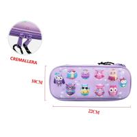 STELAM Estuche Morado con Diseño de Búhos Muy Lindo en 3D - 22cm x 10cm con cierres de Doble Cremallera, Ideal para Estudiantes y Niños, 6 modelos Diferentes - details 0