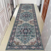 VIKAMA Alfombra Bohemia Vintage Persa De Velours Cristalino Antideslizante Para Lavandería Pasillo Cocina Sala De Estar Dormitorio Material Poliéster Máquina De Techo - details 1
