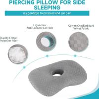 Almohada Protectora Para El Oído Para Dormir De Lado 100% Poliéster Con Agujero Para El Oído Cómoda Protección De Orejas - details 4
